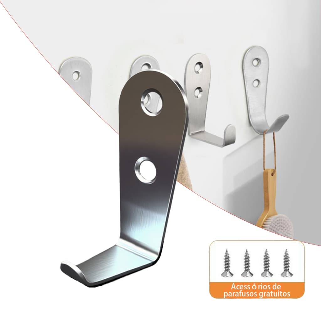 Kit 10-20 Gancho De Parede Cabeça Quadrada + Parafusos | Organização Casa Banheiro Varanda MEGA