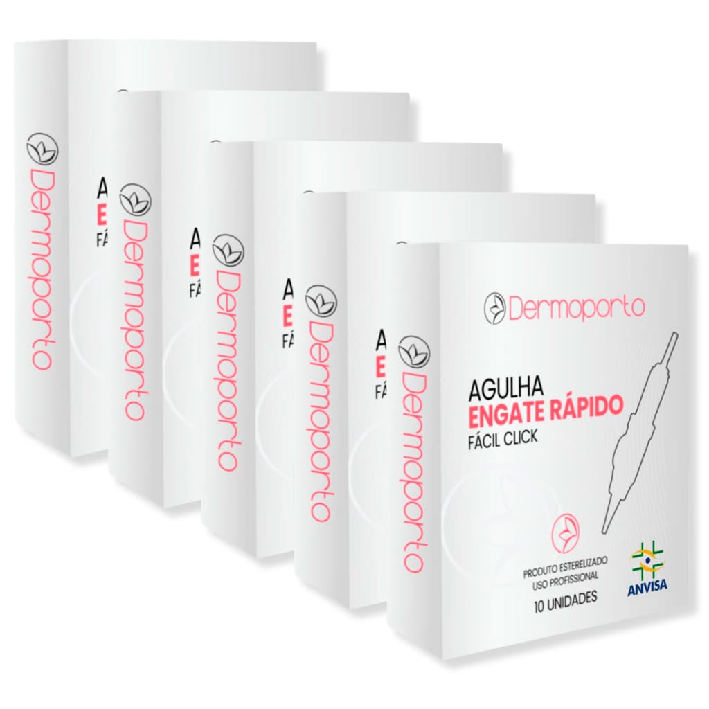 KIT 50 AGULHAS EASY CLICK CARTUCHO FÁCIL CLICK DERMÓGRAFO CHEYENNE CHARMANT E OUTROS