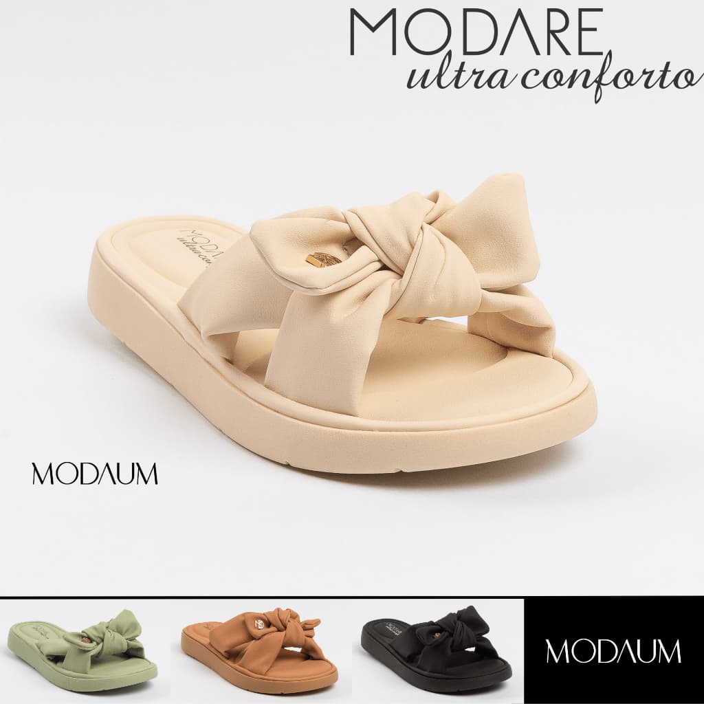 Chinelo Papete Rasteirinha Feminina Modare Ultraconforto Palmilha Soft Macia com Laço Confortável