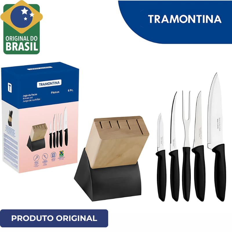 Jogo de Facas Tramontina Plenus Inox Cozinha