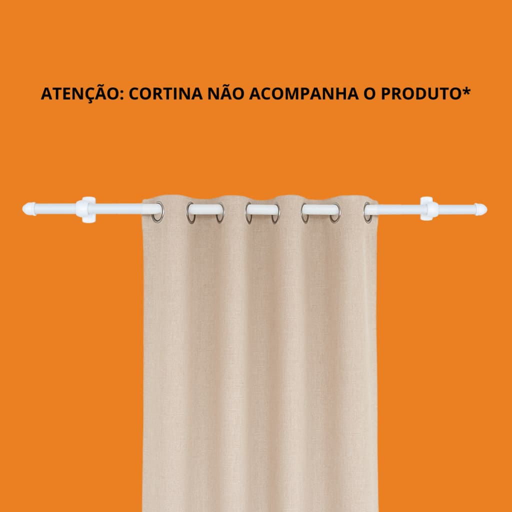 Kit 2 Varões para Cortina 2 Peças Estilo Moderno para Sala Quarto Escritório Decoração