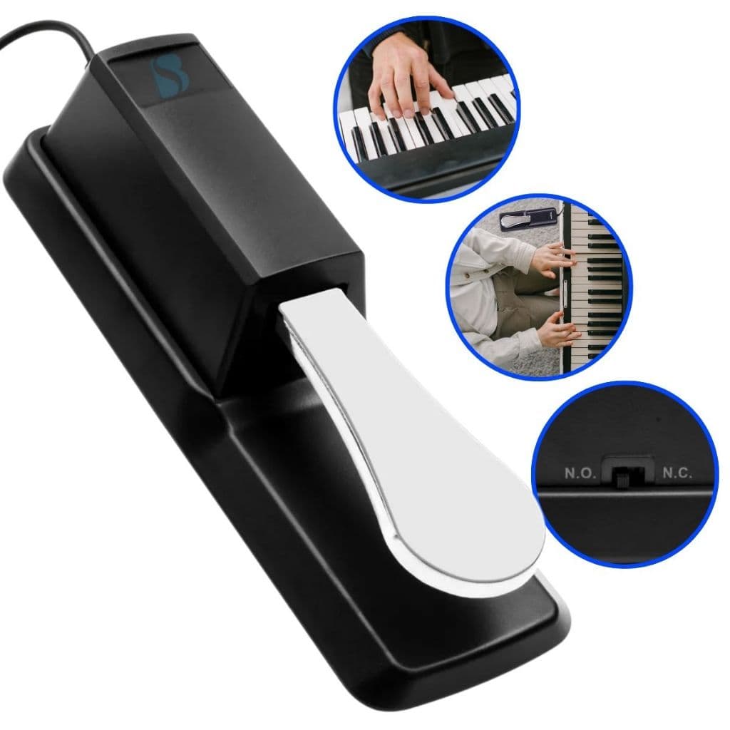 Pedal Sustain Profissional Soundblue Universal Compativel Teclado Piano Musical Yamaha Casio Privia Roland Korg Metal