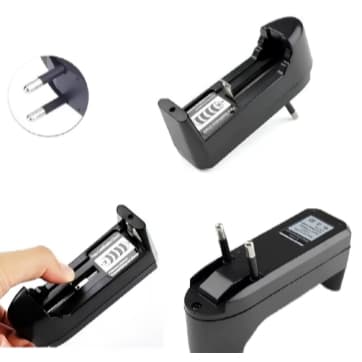 ⚡ Carregador de Baterias 14500/16340/18650 🔋 Ideal para Lanterna Tática Bivolt