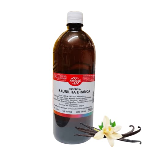 Essência de Baunilha Branca 960ml – Arcolor – Confeitaria & Sobremesas
