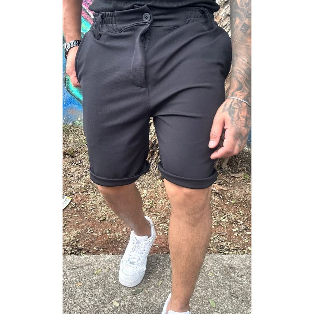 Bermuda Social Estilo Alfaiataria Tecido Ponto Roma Premium
