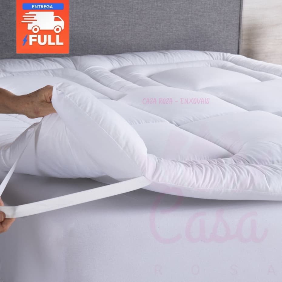 Protetor de Colchão Pillow Top QUEEN 400 Fios – Macio, com Elástico | Conforto Premium