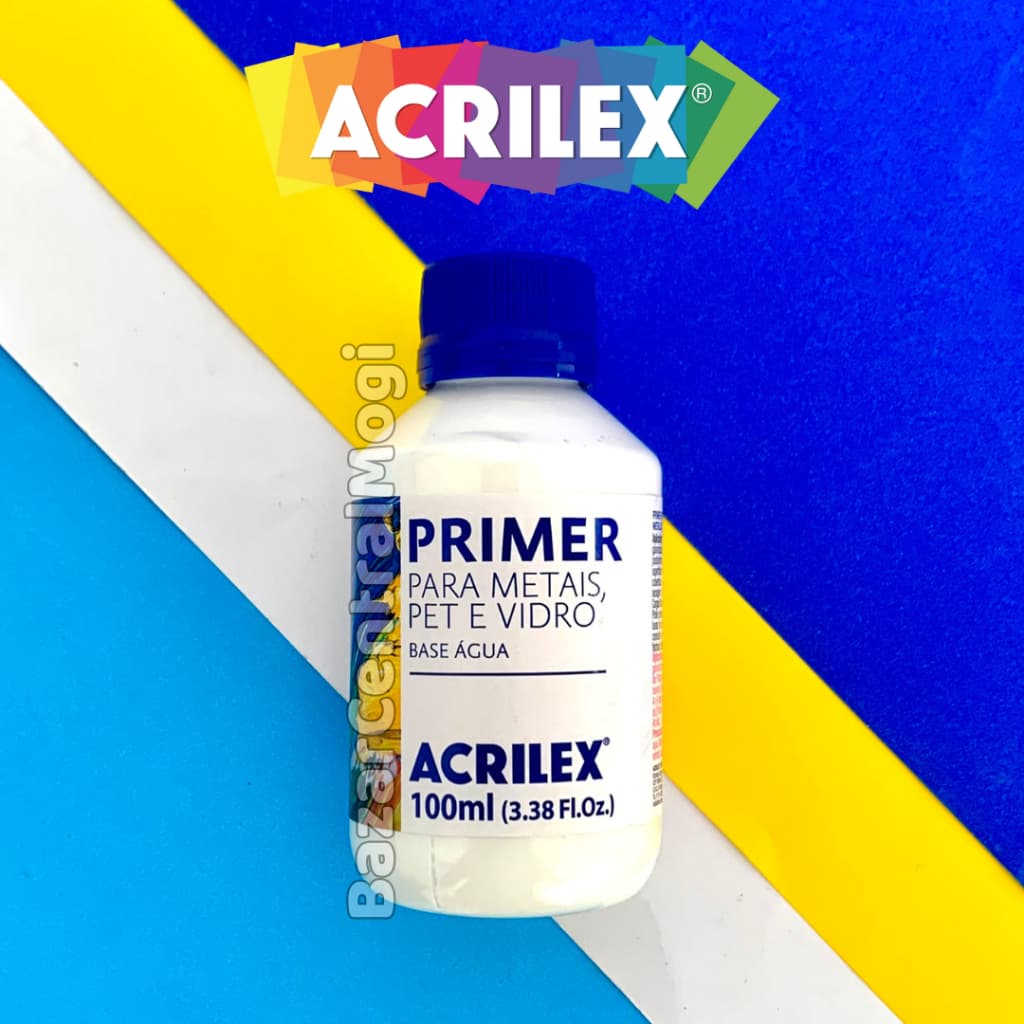 Primer Branco Acrilex para Metais Vidro PET Plástico 100ml