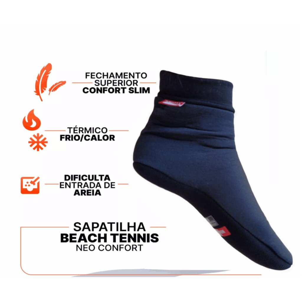 Meia Sapatilha Beach Tennis Volei Praia Areia Hibrida Neoprene Futvolei Antitermica
