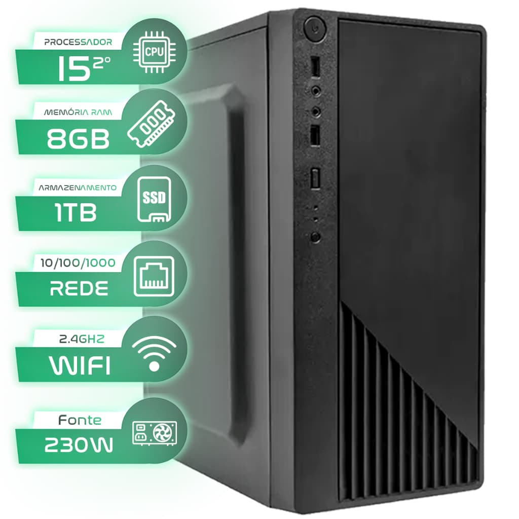 Pc Computador I5 Intel Core Ssd 1TB Memoria 8gb