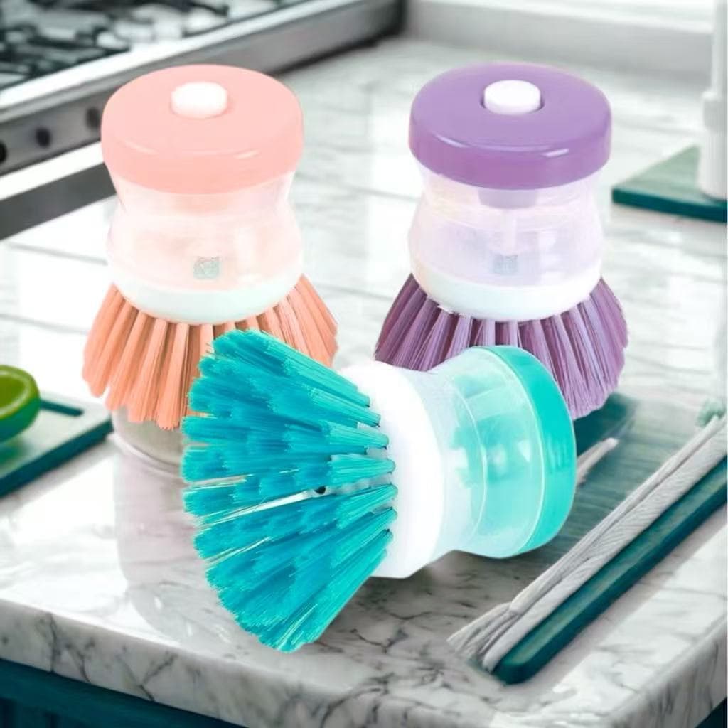 Escova Limpeza Multiuso Dispenser Detergente Sabão Sabonete Esponja Lava Louça -0517