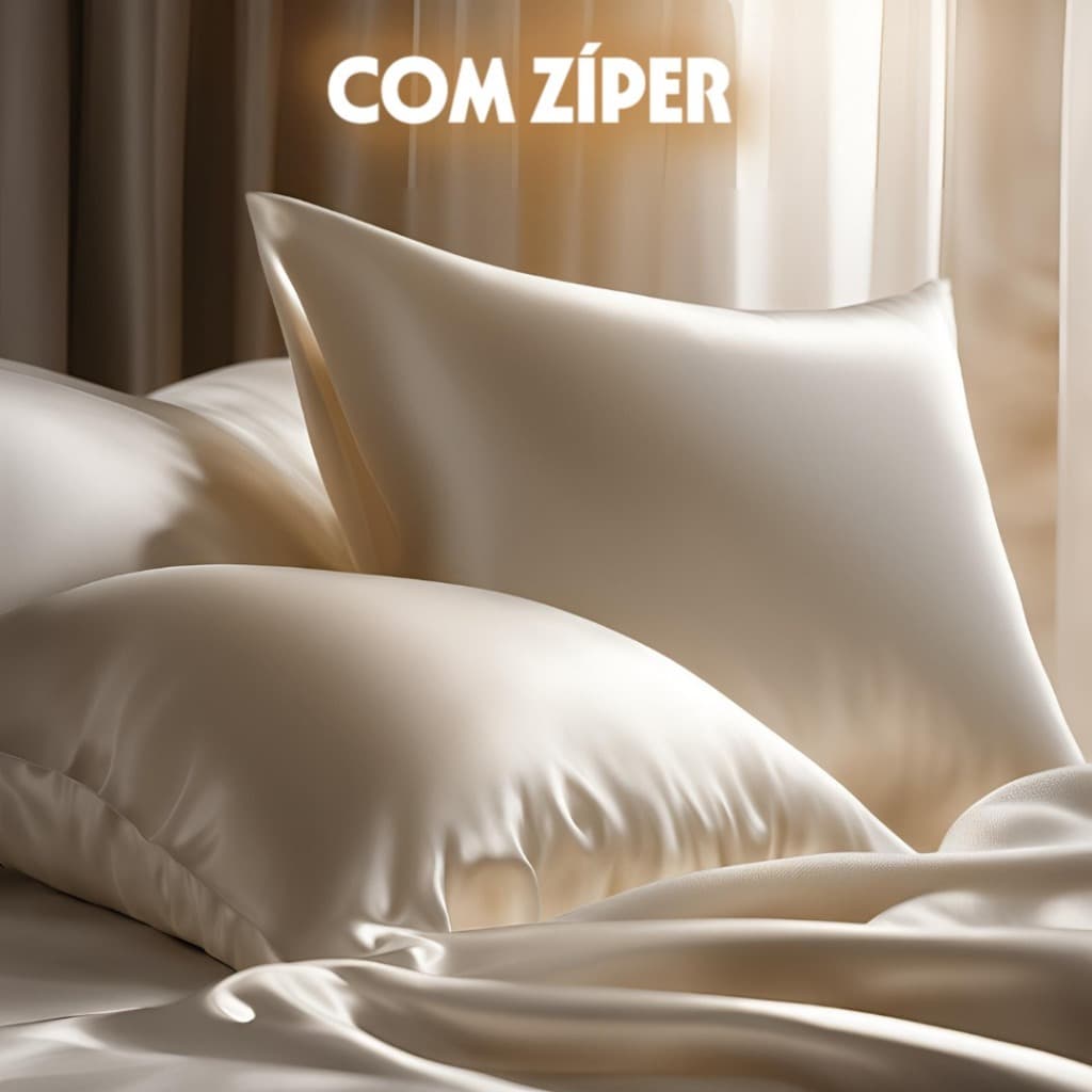 Kit 6 Fronhas de Cetim COM ZÍPER Anti frizz 50 x 70 cm Premium Cabelo Lindo
