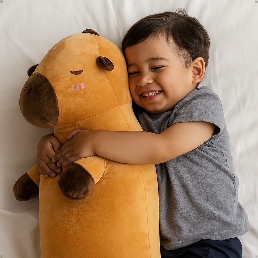 Xuxão Travesseiro Pelúcia Corpo Capivara Filó Dormir Confortável Antialérgico Fofinho Abraço