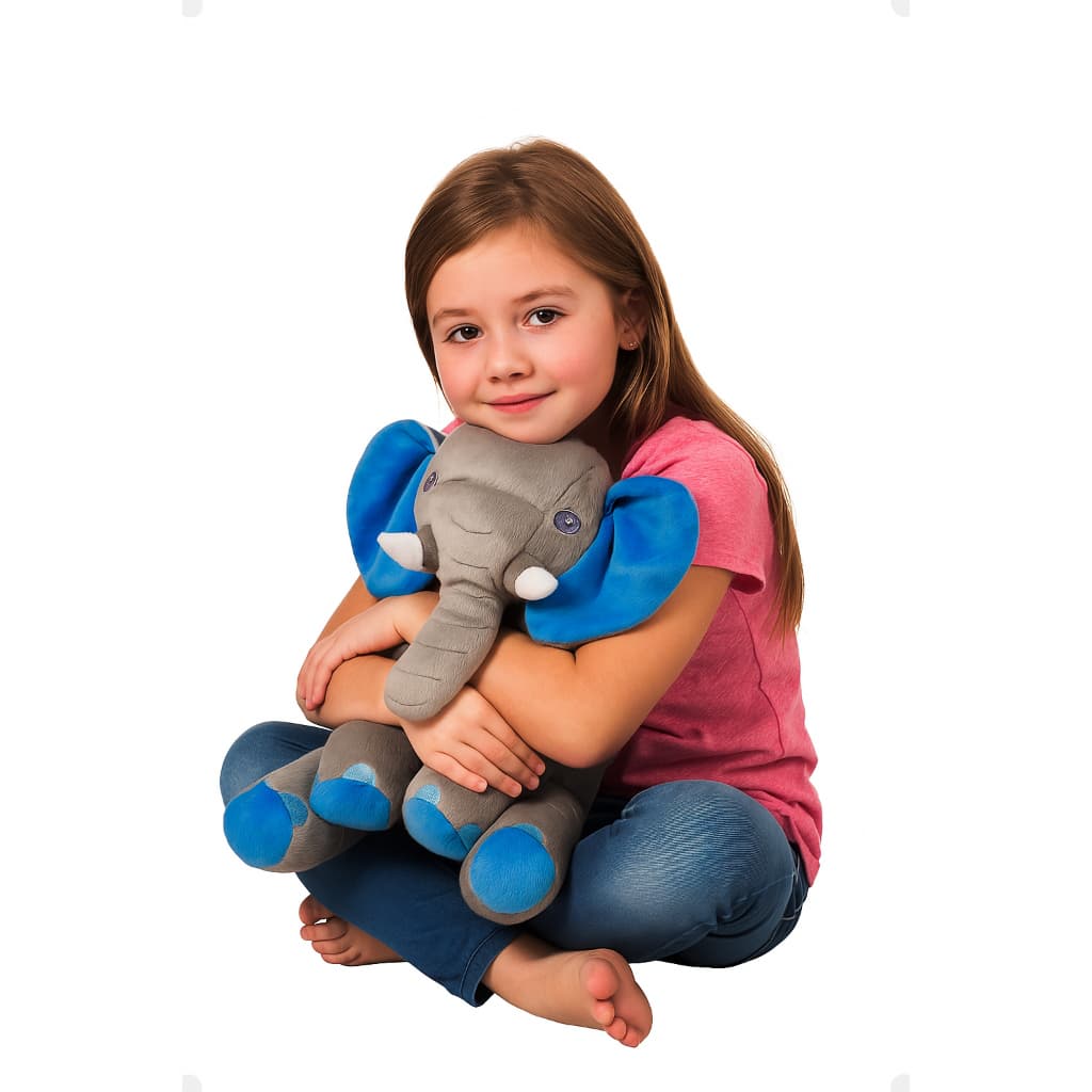 Travesseiro Elefante Pelúcia Almofada Bebê 60cm Antialérgico