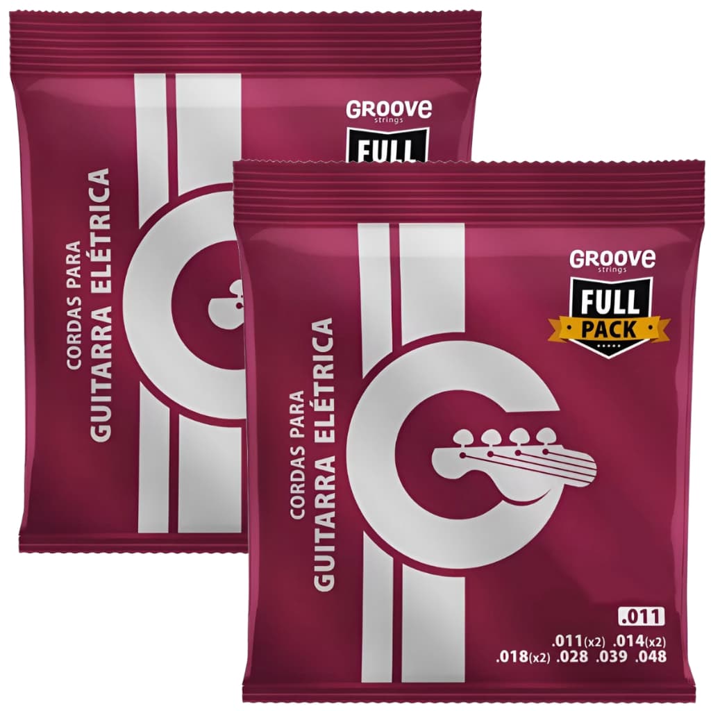 Kit Com 02 Encordoamentos Para Guitarra Groove By Solez 011