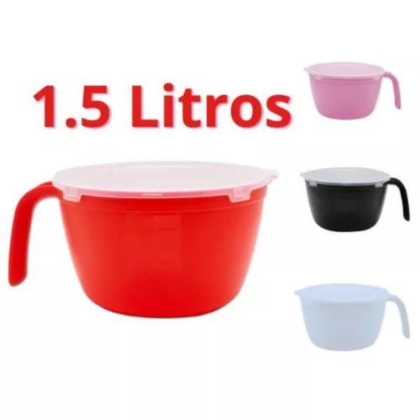Tigela Multiuso com Tampa Solrac 1,5 litros