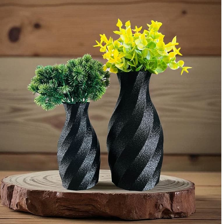 Kit 2 Vasos Rústicos Decorativos Modernos para Flores Artificiais Ideal para Sala Quarto Escritório e Decoração de Casa