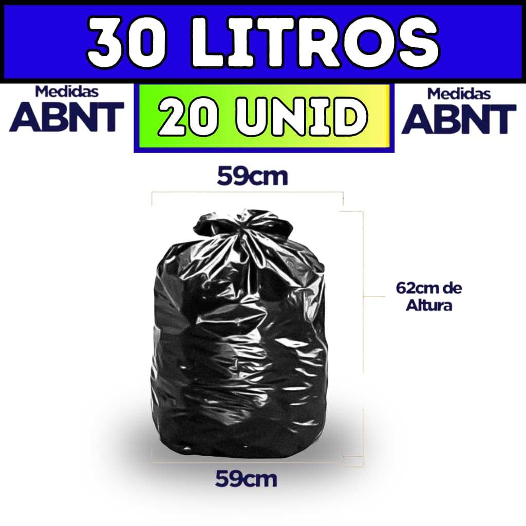100 unidades saco de Lixo 30 Litros pacote Resistentes Tamanho Ideal lixeira resistente cozinha banheiro