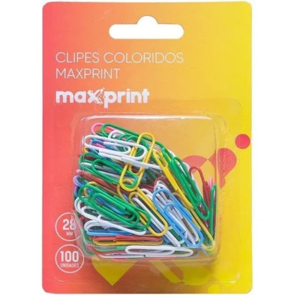 Clipes Coloridos Maxprint Bt C/ 100 Un
