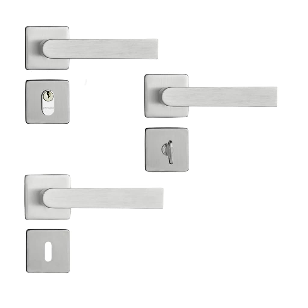 FECHADURA PARA PORTA PADO CONCEPT 414 ESCOVADA ACETINADA 40MM QUADRADA EXTERNA INTERNA BANHEIRO