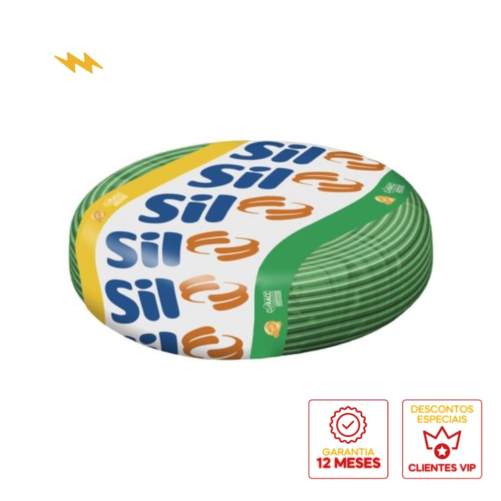 Cabo Flexível  SIL 2,50mm 750V 70°C Norm. Inmetro Cor Verde Fio Elétrico 100 Metros Cabinho