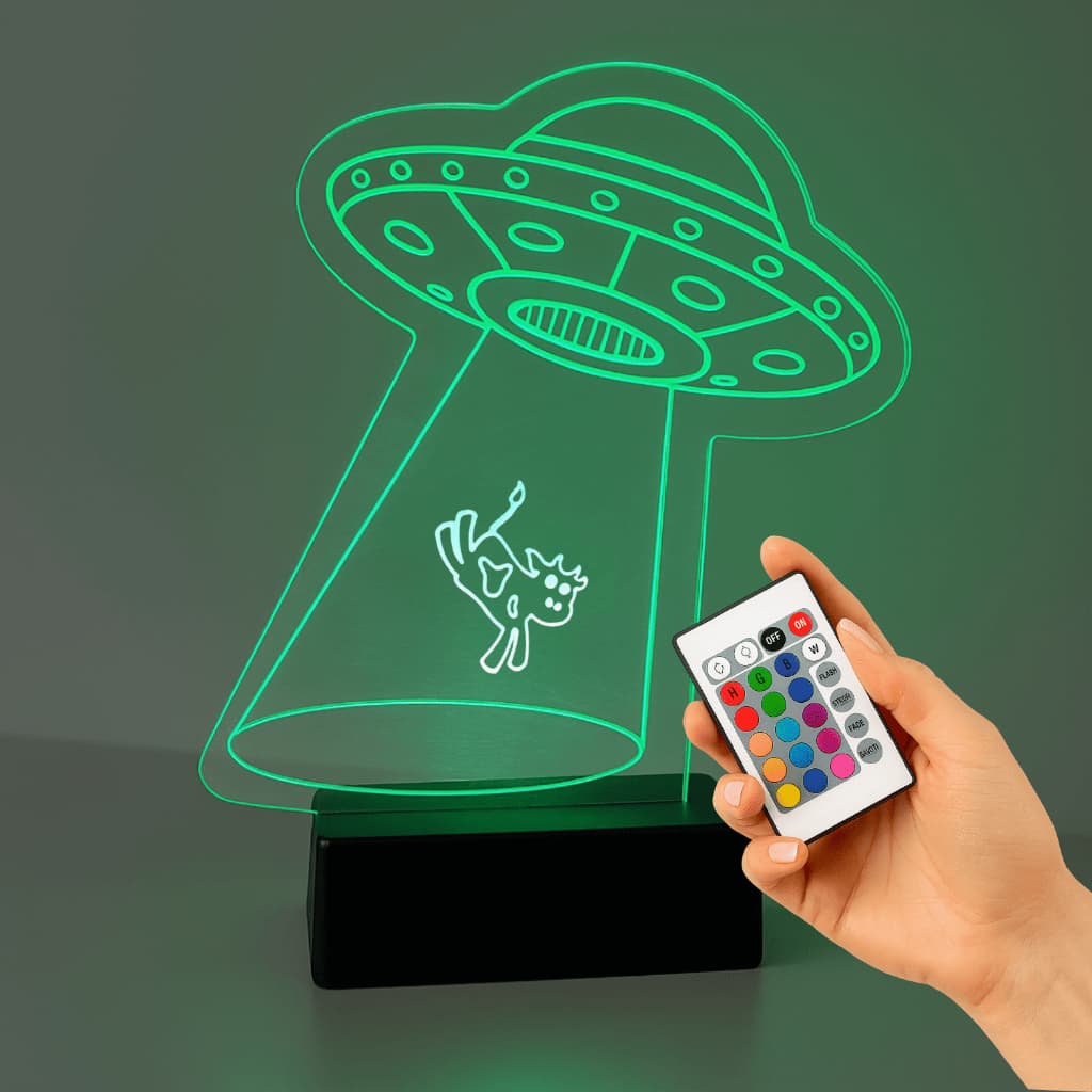 Abajur Luminária Decorativa ET Nave Espacial Presente Decoração De Quarto Infantil Gamer Escritório