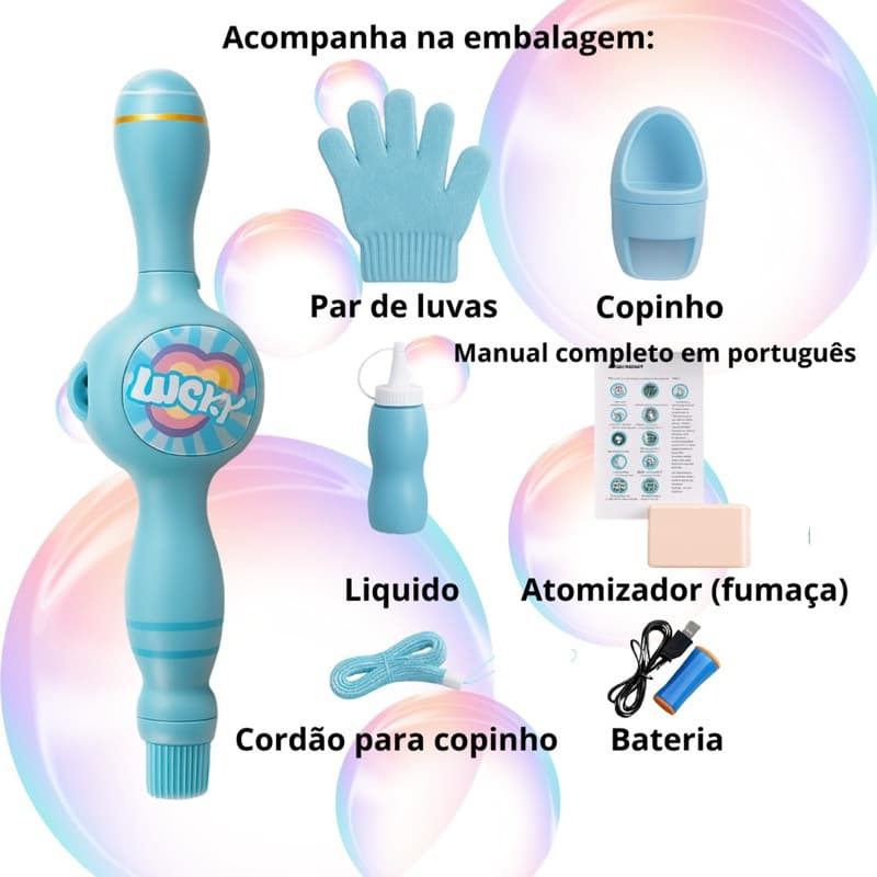 Brinquedo Bolha De Sabão Com Fumaça Tipo Varinha Magica
