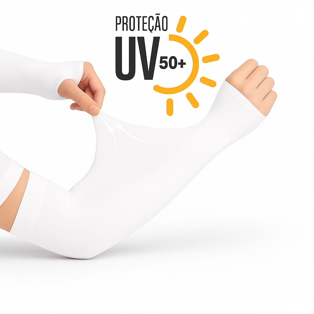 Manguito Infantil UV50+ Proteção Solar Esporte Ciclismo Corrida Futebol Jogos Gamer