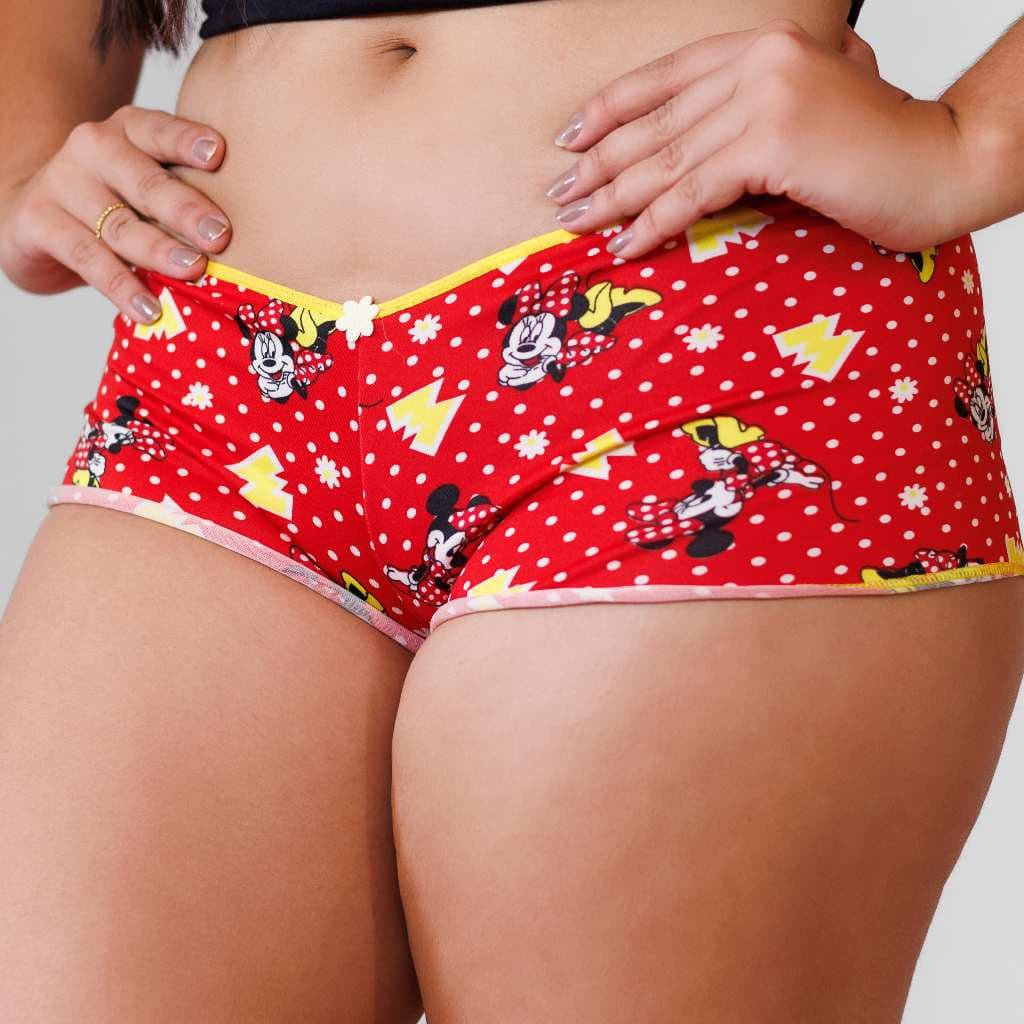 Super Kit 5 Shorts Feminino Microfibra Confortável Com Personagens e Lisos Para Usar Com Vestido