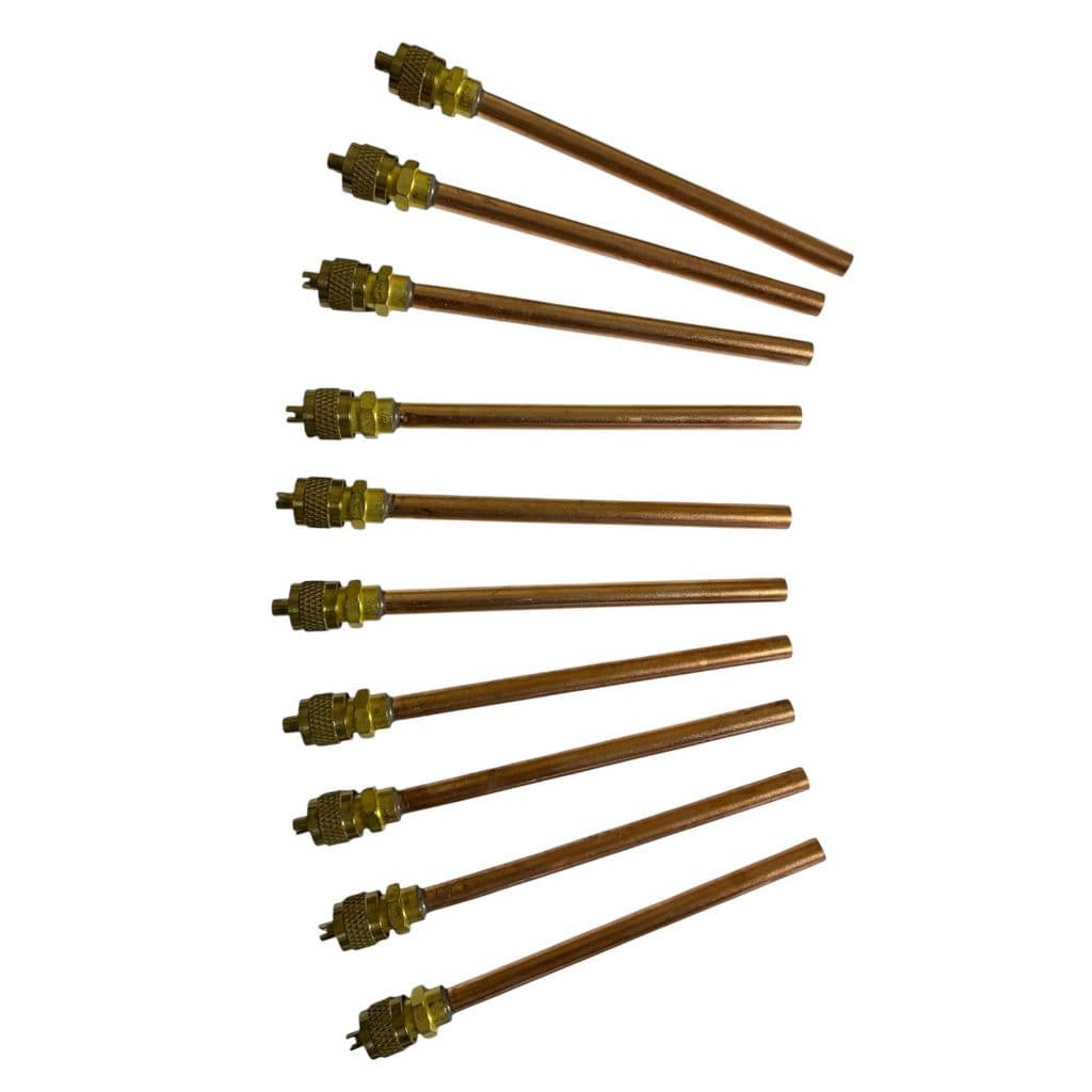 Kit 10 Válvulas de Serviço Refrigeração Schrader 1/4 100mm