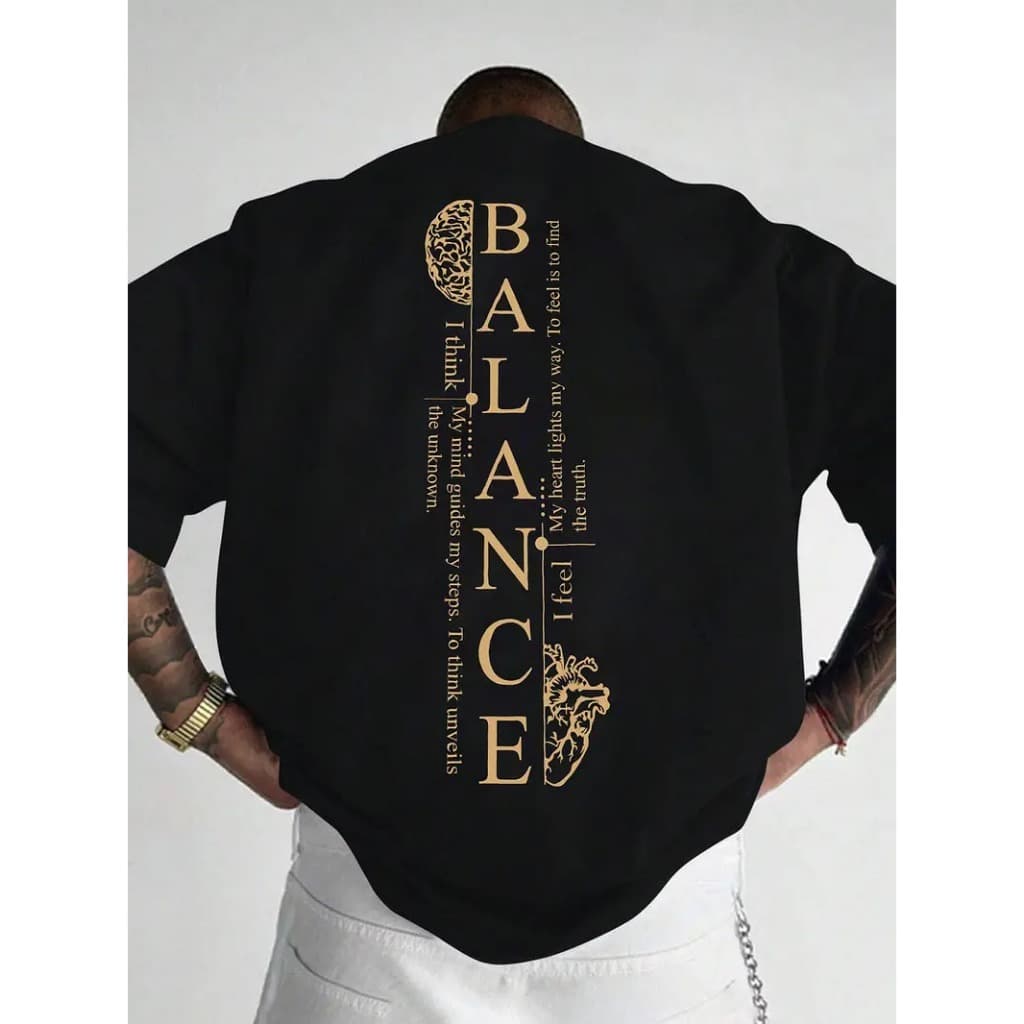 Camiseta Masculina Algodão Premium Adulto Plus Size Infantil Balance Corpo Alma Streetwear Over