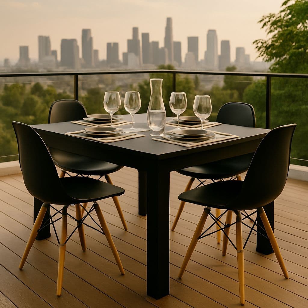 QUEIMA DE ESTOQUE - Conjunto Mesa Retangular com 4 Cadeiras –  Ideal para Sala de Jantar e Cozinha