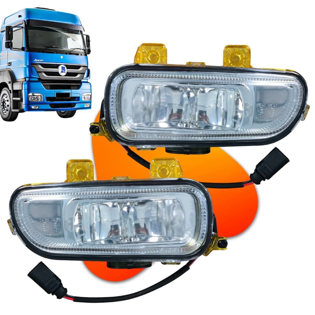Kit farol de milha caminhão auxiliar axor 24v esquerdo e direito H3