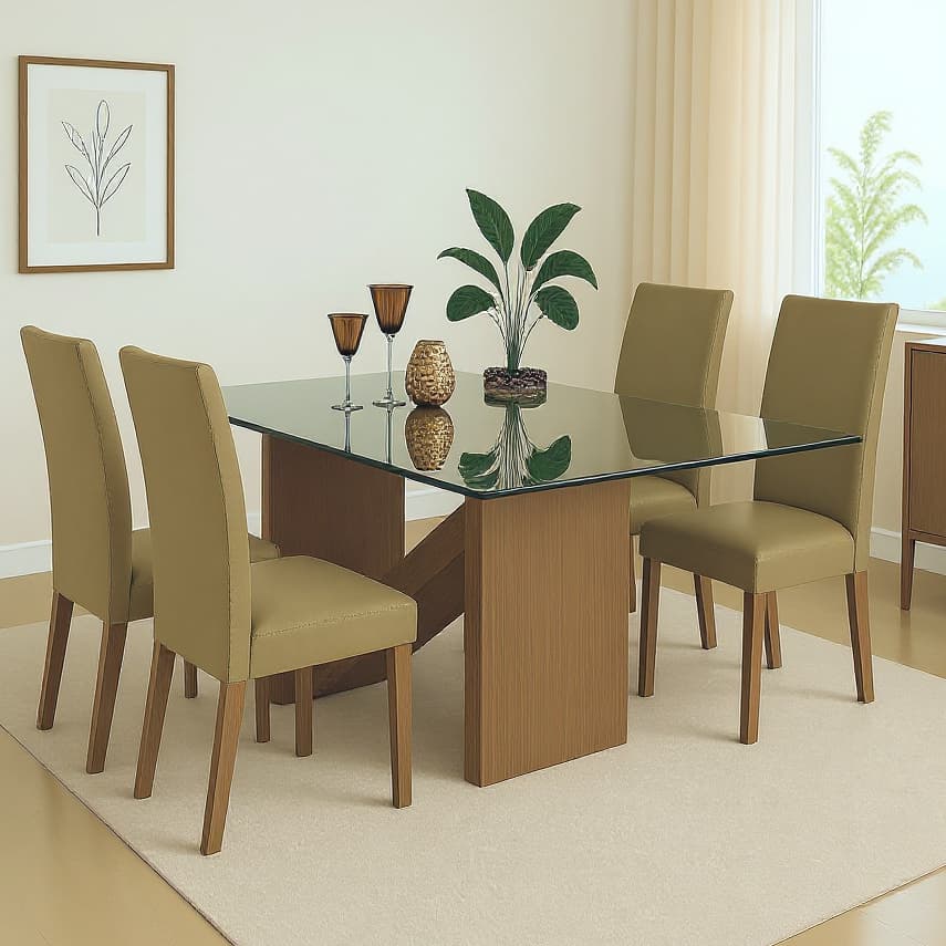 Kit Com 4 Capa De Cadeira Para Sala De Jantar Padrão Lisa Varias Cores