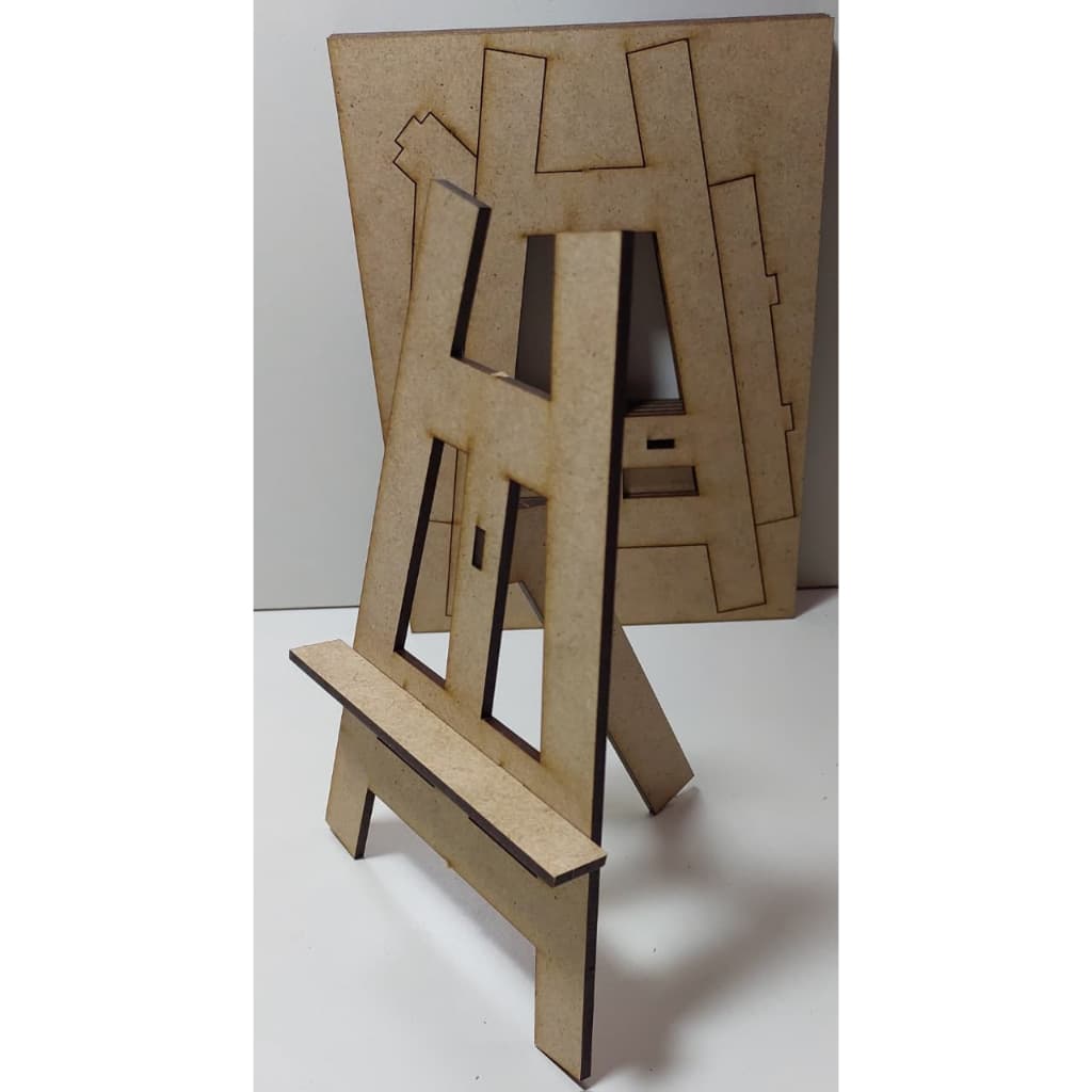 kit com10 Mini Cavalete 18 CM Em Mdf Cru 3mm Decoração Artesanato suporta tela de 10x15