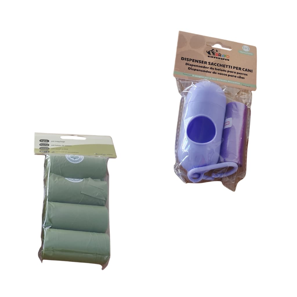 Kit Dispenser de saco de lixo com refil de 4 rolos