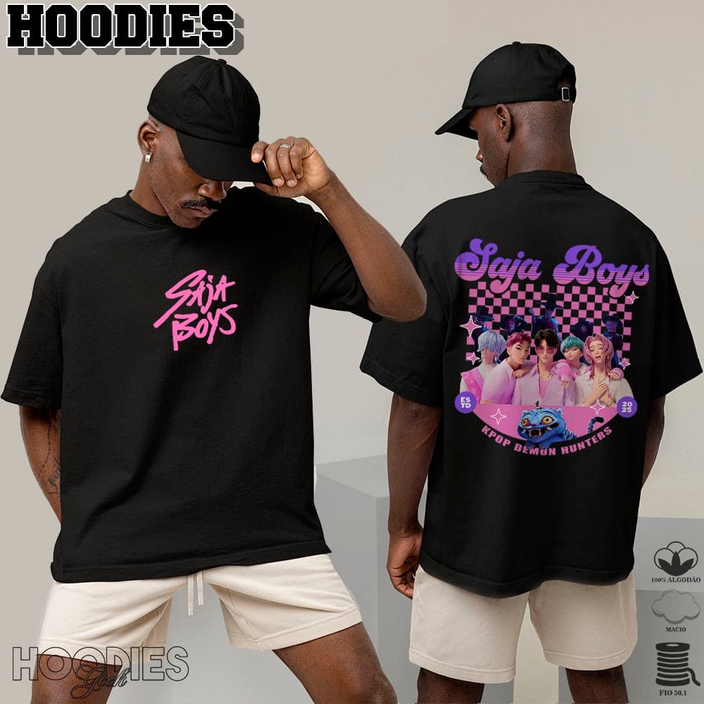 Camisa Camiseta Basica Saja Boys kpop demon hunters estilosa em algodao unissex