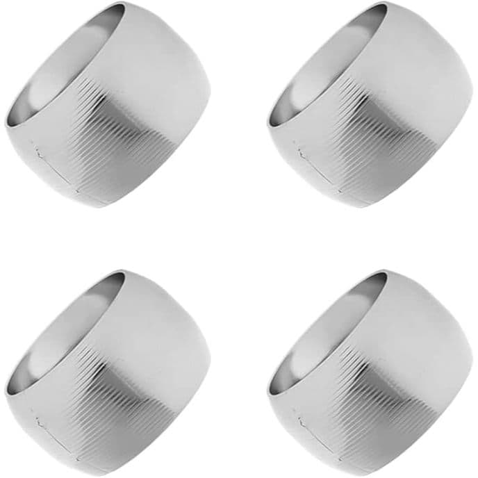 Conjunto 4 Anéis para Guardanapo de Aço Circle Prata 4,5cm - Lyor