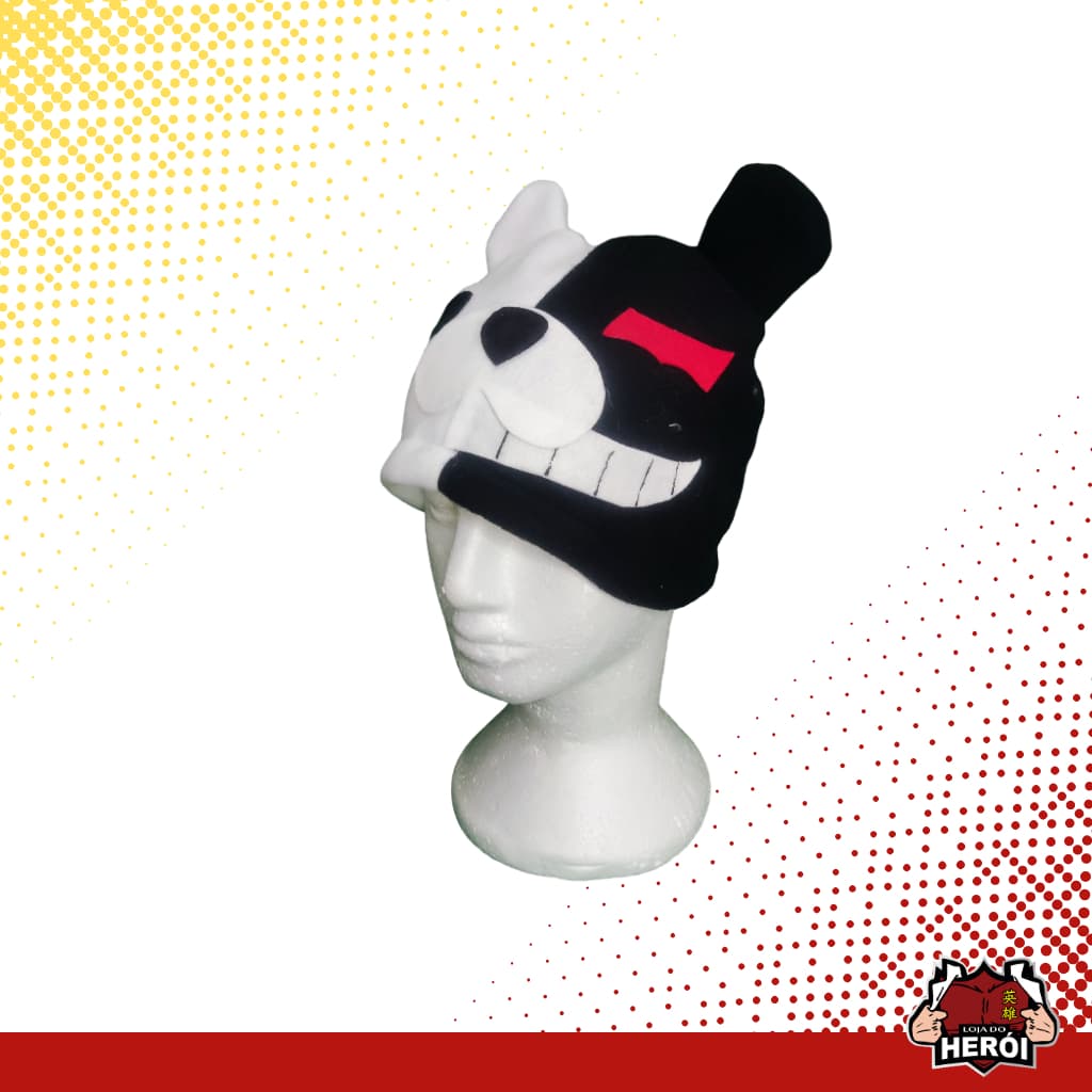 Toucas de Pelúcia Monokuma - Gorro Chapéu  - Personalizada - Feita à Mão - Danganronpa