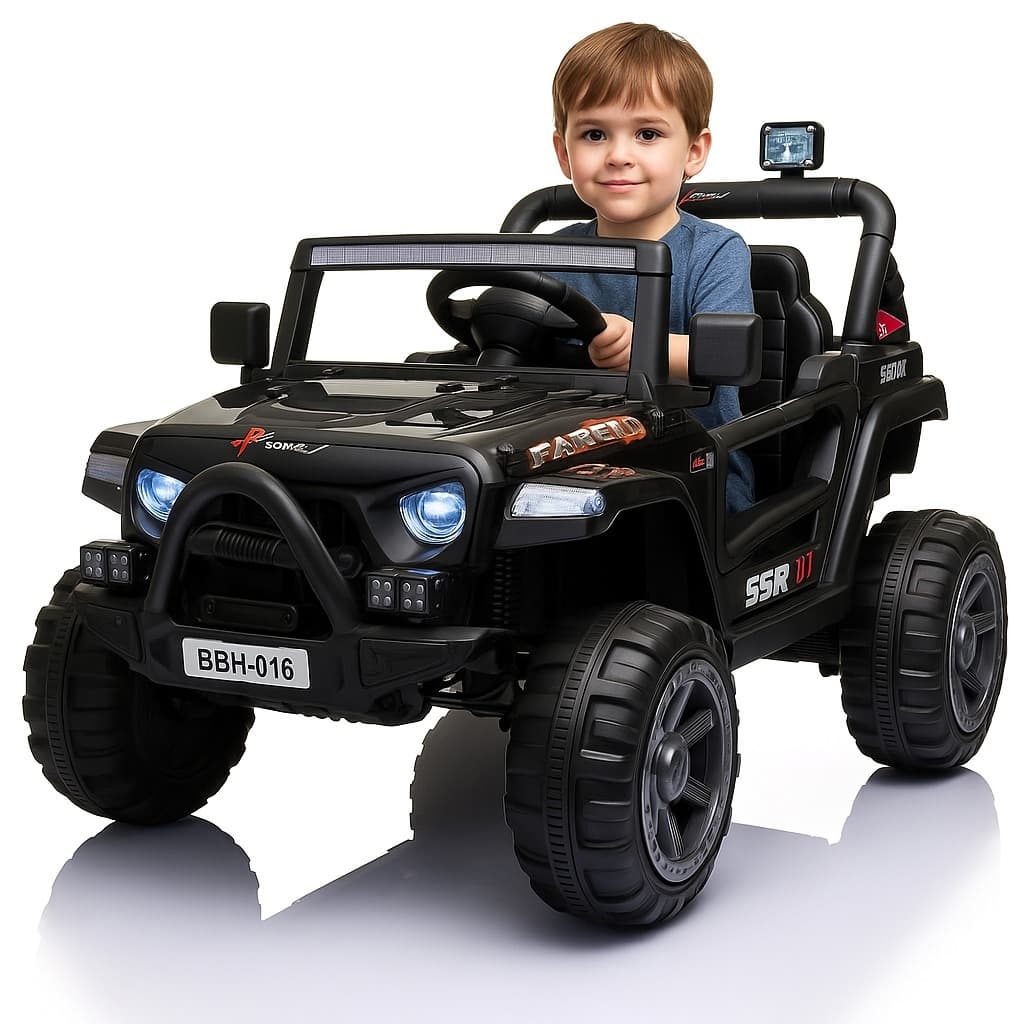 Carro Elétrico Infantil 12V Veículo Jipe Thor com Bateria Recarregável até 30kg Som e Luz Seguro