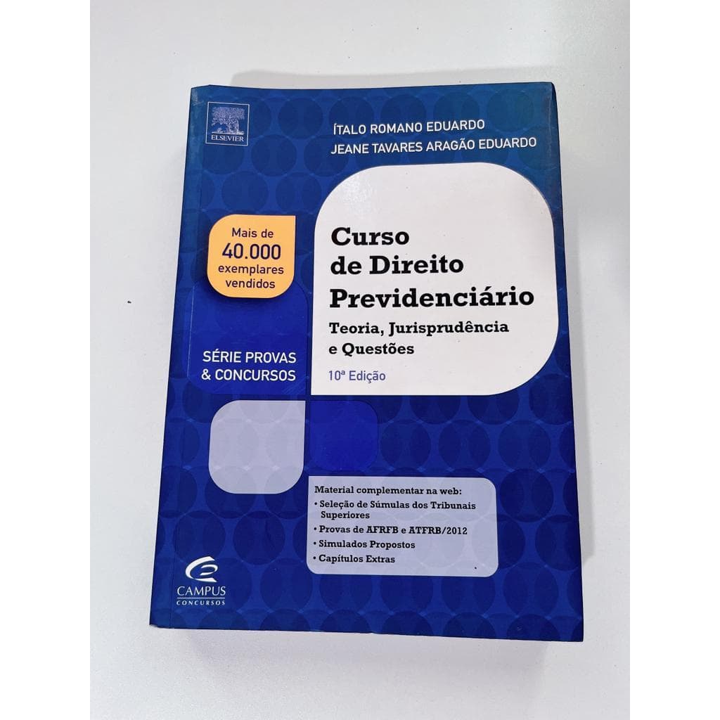 Livro Curso de Direito Previdenciário Teoria , Jurisprudência e Questões Seminovo 10º Edição