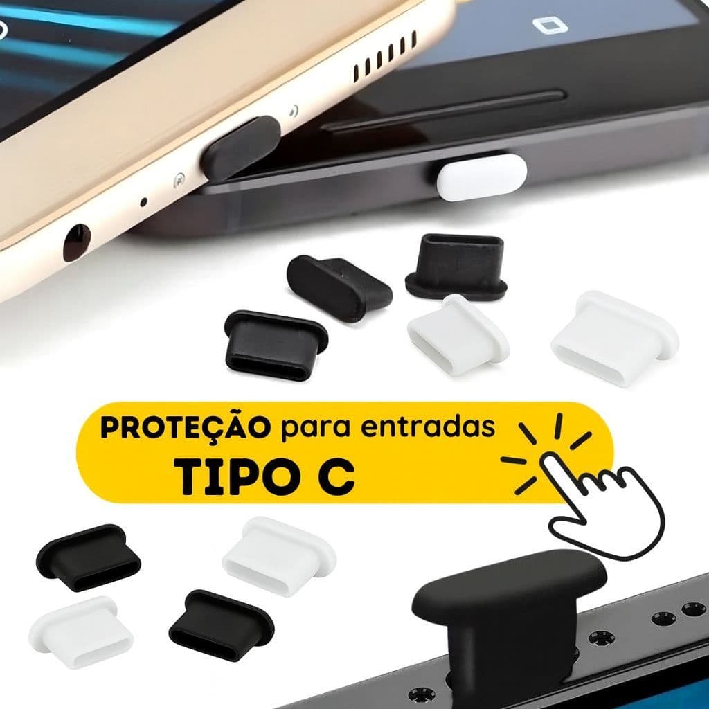 KIT 3, 5, 10, 20 e 30 UND Plugs Protetor Entrada USB C ANTI POEIRA Celular, Notebook - Silicone