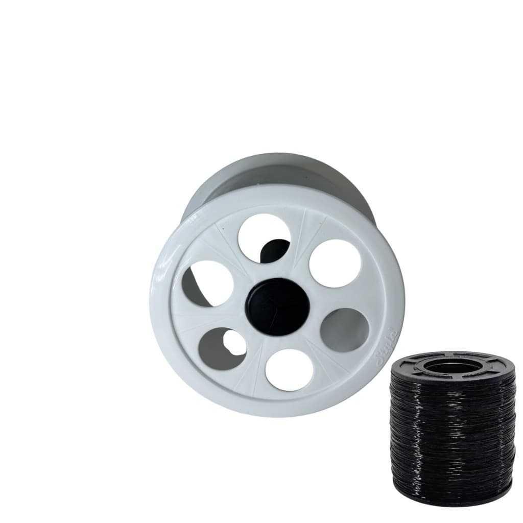 Kit Carretilha De Pipa 15cm Linha Nylon 500 Jardas 0.40 Branco