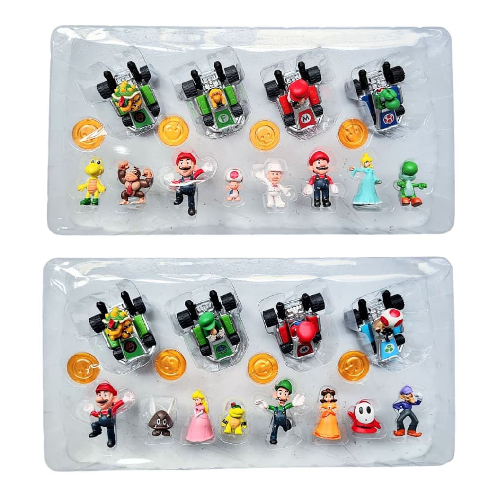 Kit Bonecos Kart Miniaturas Personagens e Carrinhos Coleção