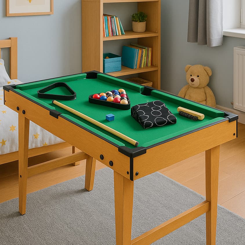 Mesa De Sinuca Grande Bilhar De Mesa Madeira Brinquedo Infantil Brinquedo Premium Snooker Portátil