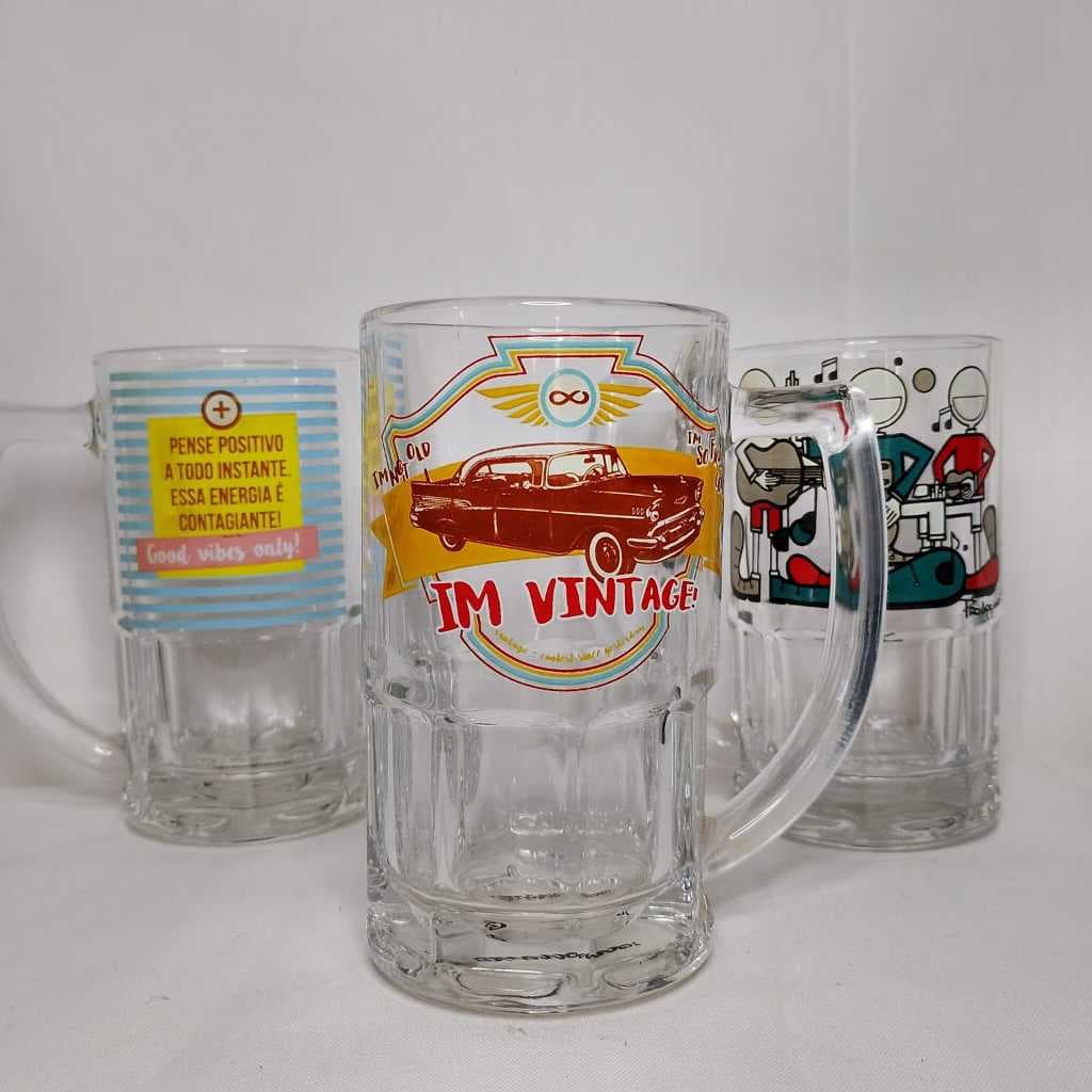 Caneca vidro transparente Chopp Cerveja