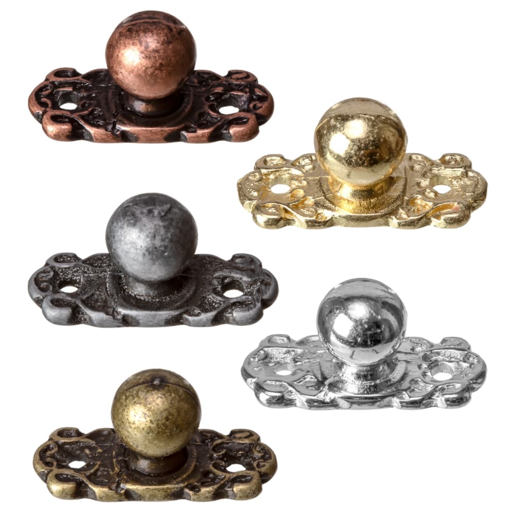 Puxador Mini Bolinha 4 Peças Metal Artesnato Decoração Caixas Mdf + Parafusos Gavetas