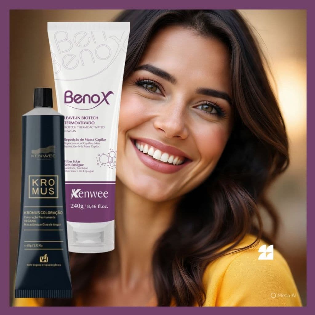 Kit com Leave In Benox Kenwee e Coloração Kromus (Escolher Cor Coloração)