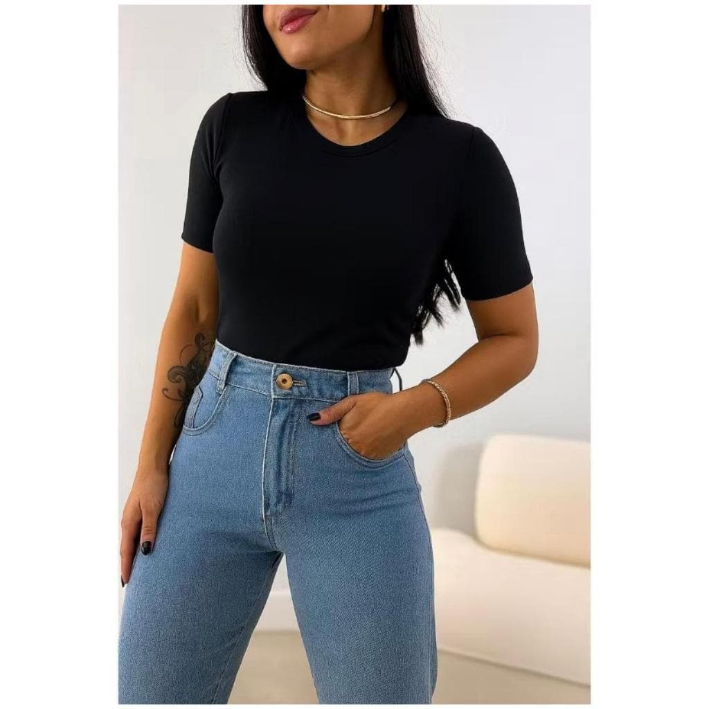 Blusa Feminina Basica BaBy Look Manga Curta Suplex Premium 👚 | Não Amassa | Não Desbota | Envio Rápido 🚚