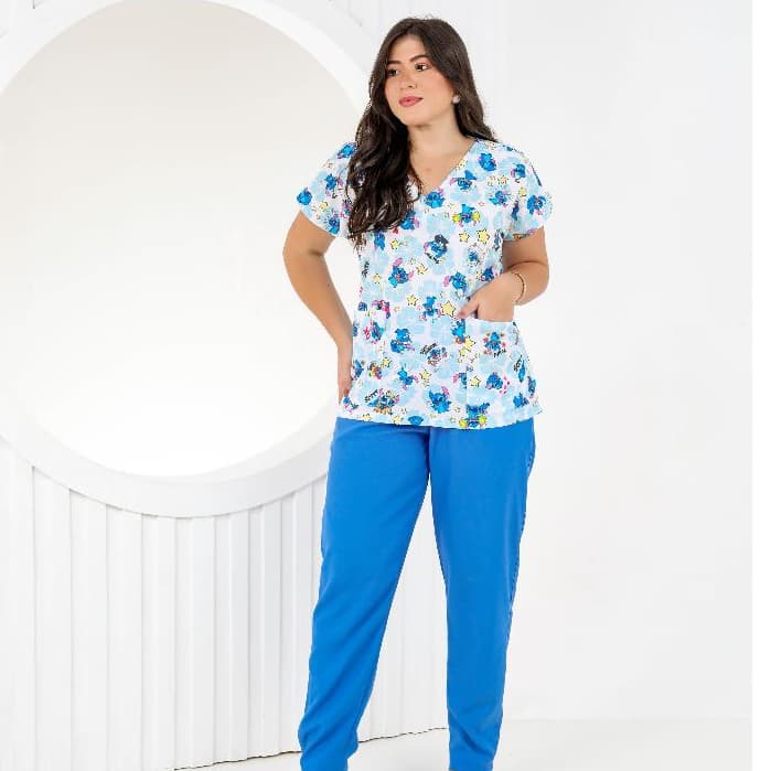 Pijama cirúrgico Fardamentos Hospitalares Scrub Estampada Profissional para diversas profissões.