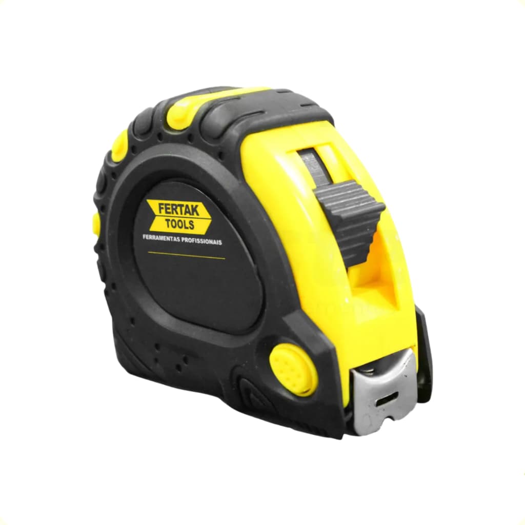 Trena Fertak Tools de 10 Metros  25mm Com Trava Tripla Profissional Emborrachada